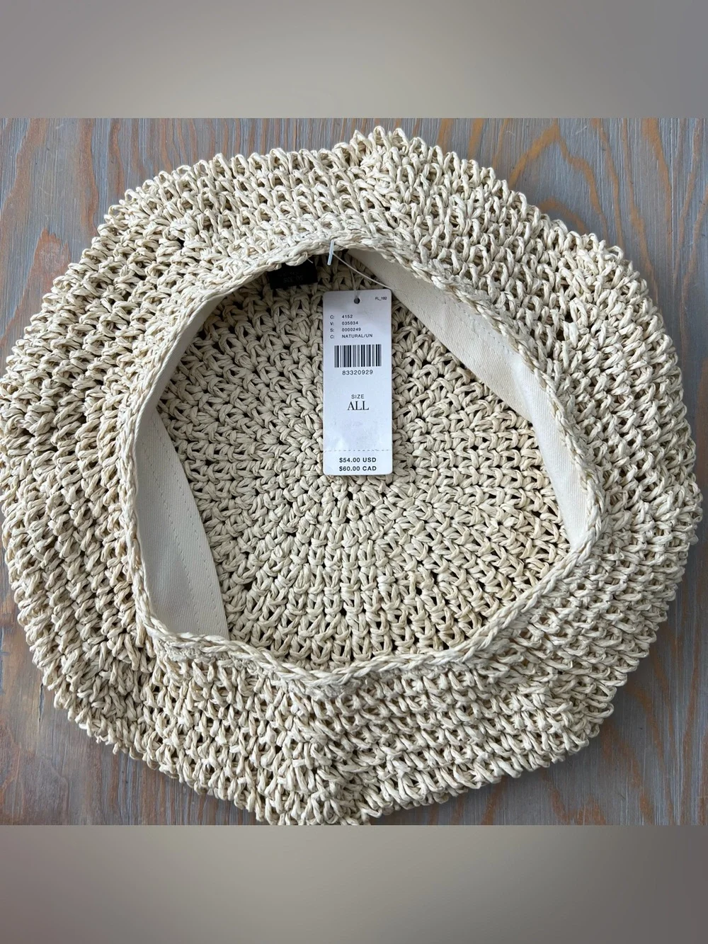 Anthropologie Wyeth paper straw beret hat in neutral pattern